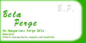 bela perge business card